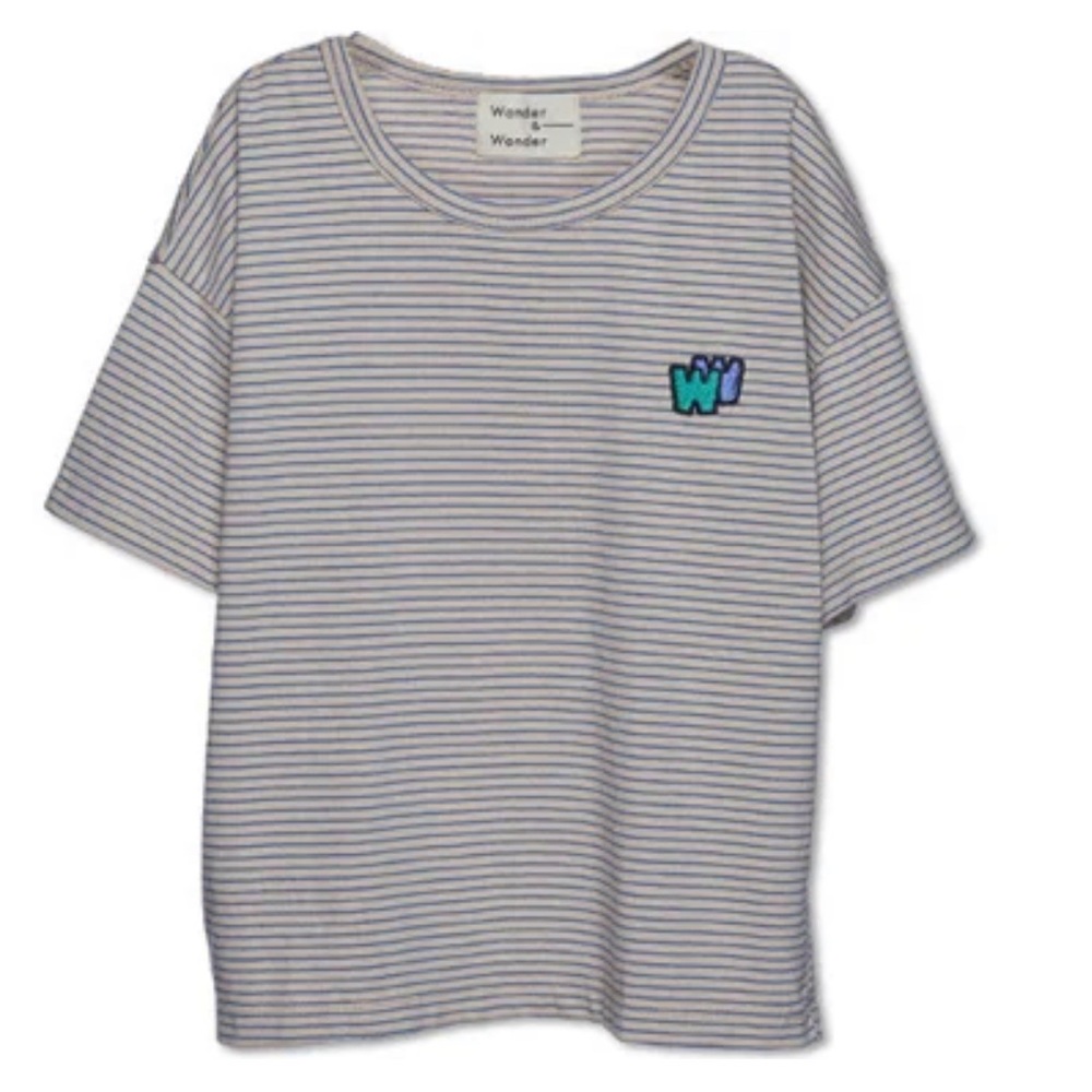 Wander & Wonder Stripe Tee, Oatmilk Strike